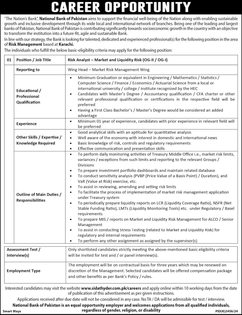 Job Openings at National Bank of Pakistan (NBP)2025