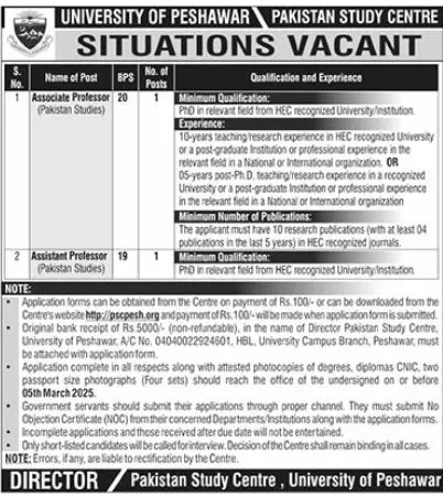 Latest Job Opportunities at the University of Peshawar – 2025