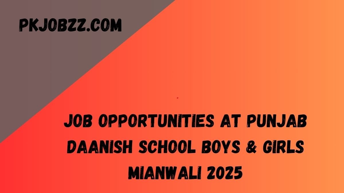 Job Opportunities at Punjab Daanish School Boys & Girls Mianwali 2025