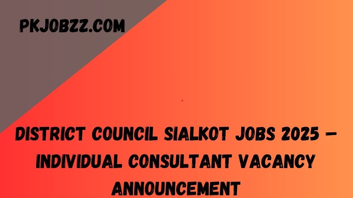 District Council Sialkot Jobs 2025 – Individual Consultant Vacancy Announcement