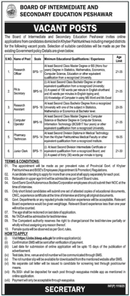 Career Opportunities at BISE – 2025 Teaching & Administrative Jobs