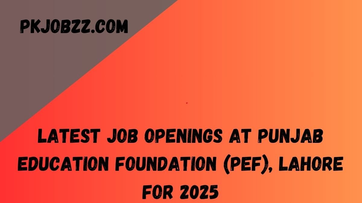 Latest Job Openings at Punjab Education Foundation (PEF), Lahore for 2025